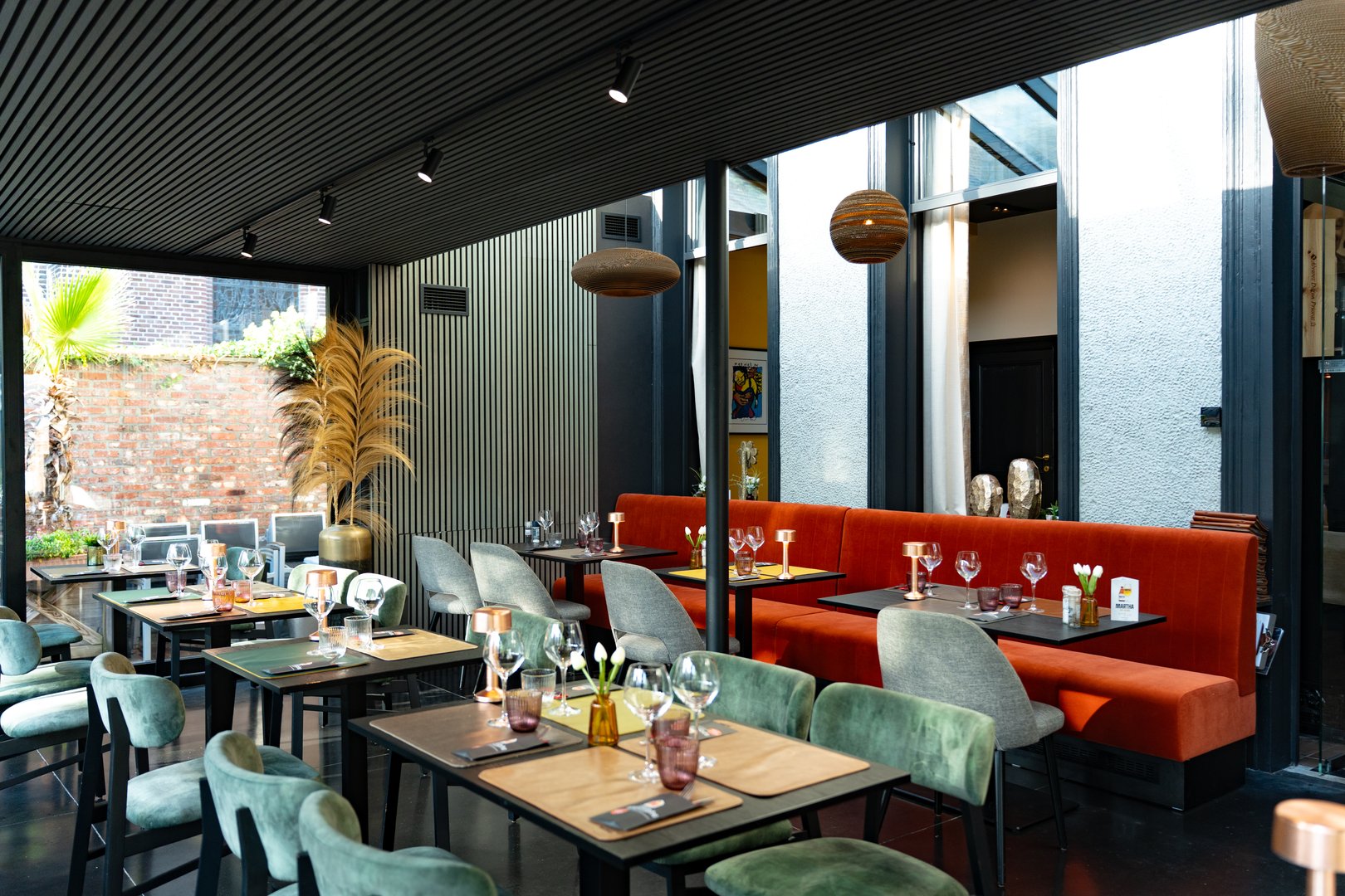 Contemporary restaurant interior with modern design elements